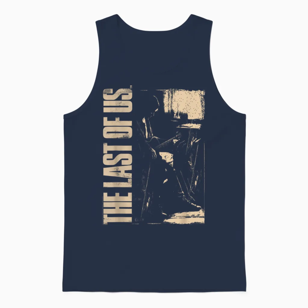The Last of Us Ellie with Guitar Edgy Video Game Unisex Tank Top in Navy