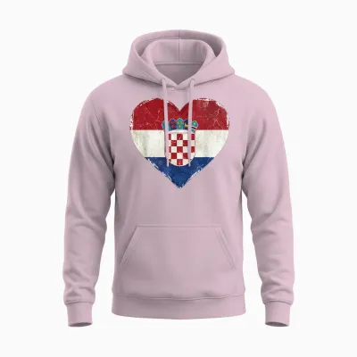 Kroatien Tshirt Balkan Herren Kroate Zagreb Hrvatska Unisex Hoodie - Light Pink