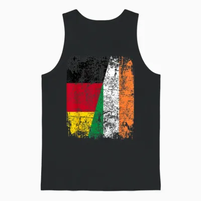 Irland Deutschland Flagge | Damen Herren Kinder | Irland Unisex Tank Top - Black