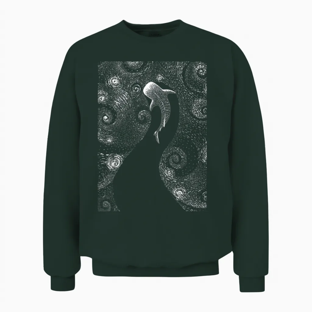 Diving with Whale Sharks Whale Shark Unisex Sweatshirt in Forest