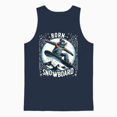 Born to Snowboard Snowboarder Winter Sports Unisex Tank Top - Navy