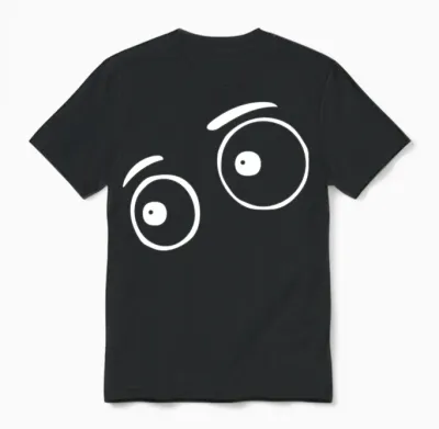 Cute Funny Eyes Unisex T-Shirt - Black