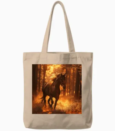 Horse Tote Bags - Natural
