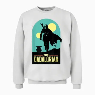 Star Wars the Dadalorian Mandalorian and Grogu Father's Day Unisex Sweatshirt - White