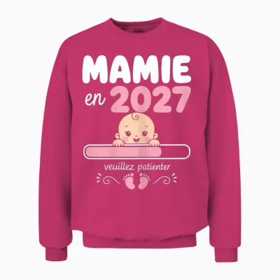 Future Mamie En 2026 Cadeau Annonce Grossesse Grand-Mère Unisex Sweatshirt - Heliconia