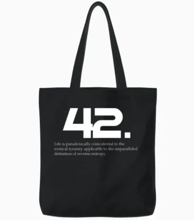 42 the Hitchhiker's Guide to the Galaxy Tote Bags - Black