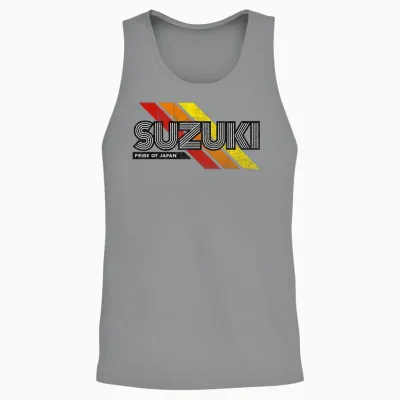Suzuki Family Name Japanese Retro Vintage T-Shirt, Black, S Unisex Tank Top - Sport Grey