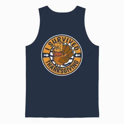 Thanksgiving Funny Unisex Tank Top - Navy