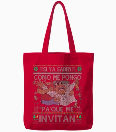 Si Ya Saben Como Me Pongo Pa' Que Me Invitan Funny Spanish Tote Bags - Red
