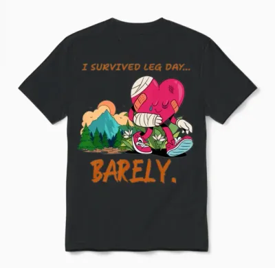 Funny Heart T-Shirt Design, Fitness and Wellness Unisex T-Shirt - Black