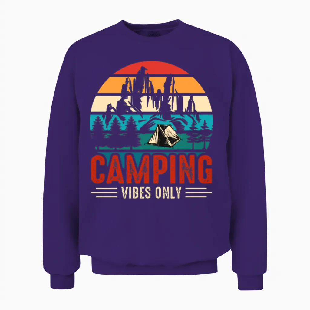 Camping Travelling Hiking Unisex Sweatshirt in Purple
