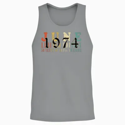 50th Birthday 50 Years June 1974 Unisex Tank Top - Sport Grey