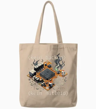 T-Shirt with German Text "kein Backup Kein Mitleid Code Admin It [german Tote Bags - Natural