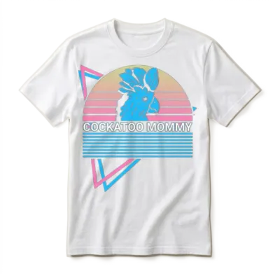 Cockatoo Mommy Retro Unisex T-Shirt - White