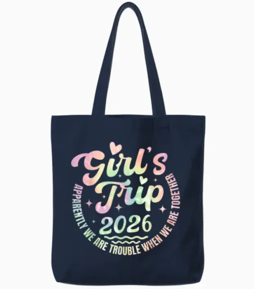 Girlstrip 2026 Trouble When We Are Together Tie Dye Tote Bags - Navy