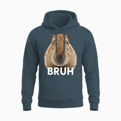 Capybara Bruh Unisex Hoodie - Dark Heather