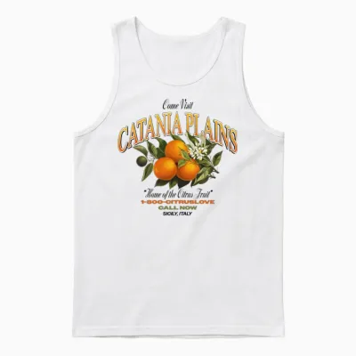 Citrus Grove Vintage Unisex Tank Top - White