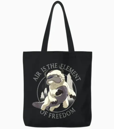 Avatar: the Last Airbender Appa Air the Element of Freedom Tote Bags - Black