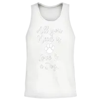 Love and a Dog — Lovers Gift Unisex Tank Top - White – 2