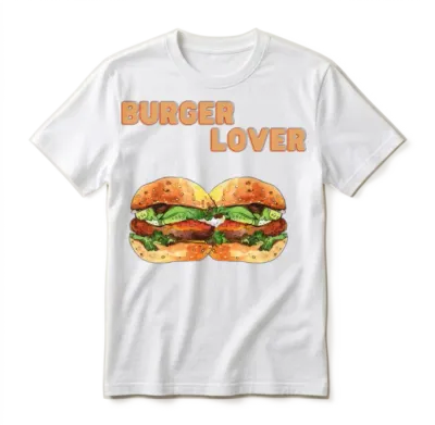 Burger Lover Food Lover Unisex T-Shirt - White