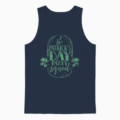 St Patrick's Day Party Squad Green Birthday St Patricks Day Unisex Tank Top - Navy