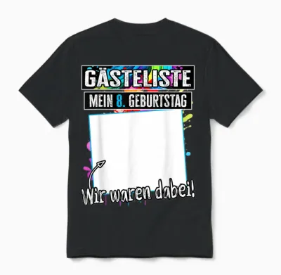 8 Jahre Junge Mädchen - Mein 8 Geburtstag Kindergeburtstag Unisex T-Shirt - Black