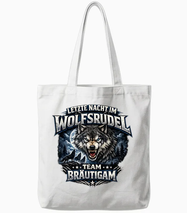 Jga Männer Team Bräutigam Kostüm Wolfsrudel Polterabend Tote Bags in White