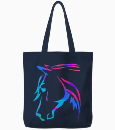 Horse | Equestrian | Equine | Horses | Horseriding Tote Bags - Navy