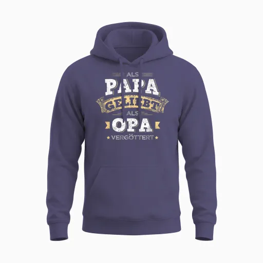 Als Papa Geliebt Als Opa Vergöttert Lieblingspapa Bester Dad Unisex Hoodie - Heather Sport Dark Navy