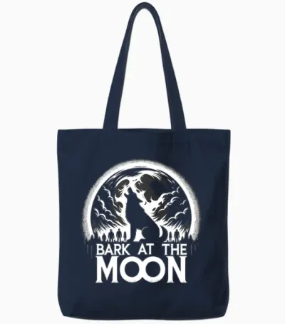 Horror Dog Halloween Spooky Dog Lover Gothic Dog Tote Bags - Navy