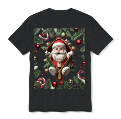 Funny Santa Unisex T-Shirt - Black