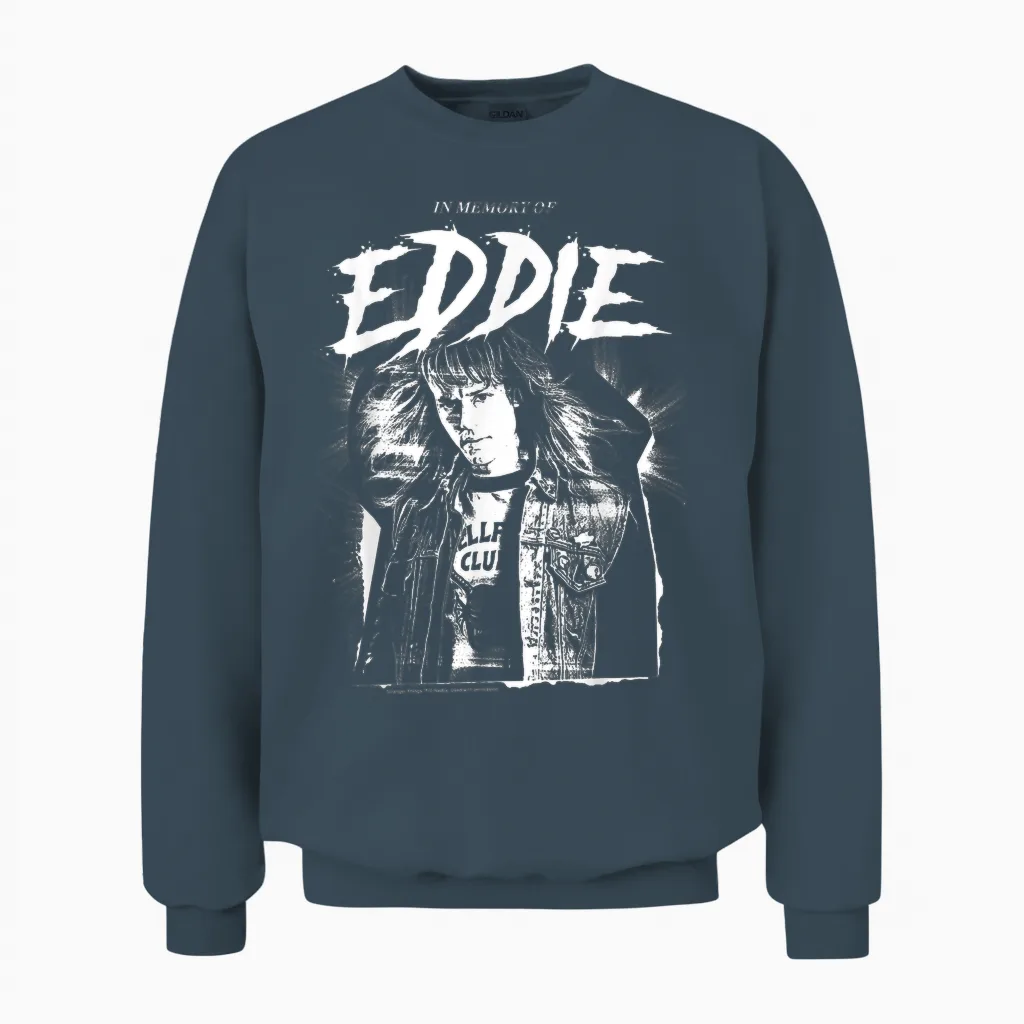 Stranger Things in Memory of Eddie Munson Hellfire Club T-Shirt, Black, S Unisex Sweatshirt in Dark Heather