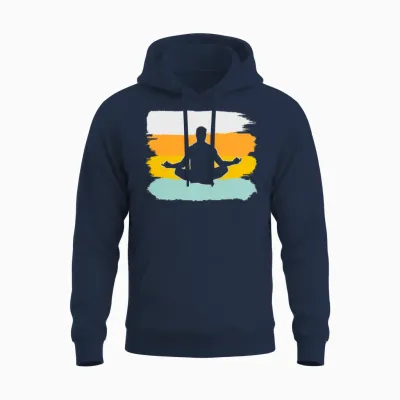 Meditation Retro Unisex Hoodie - Navy