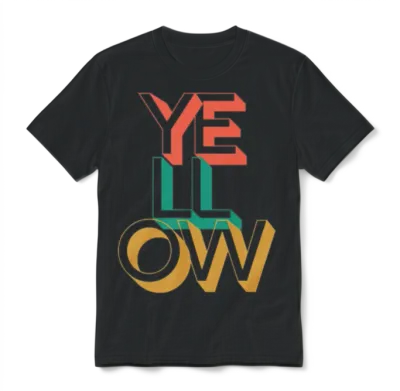 Retro Yellow Unisex T-Shirt - Black