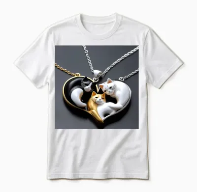 Pendentif Chat En Argent Chat Unisex T-Shirt - White