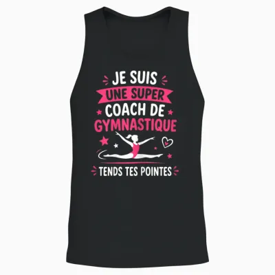 Gym Teacher Humor Je Suis Une Super Coach De Gymnastique Unisex Tank Top - Black