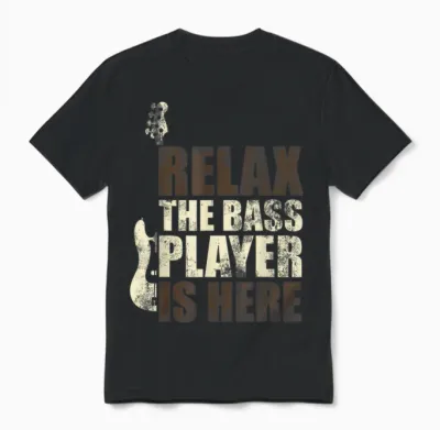 Le Bassiste Est Ici Music Gift Idea Guitar Bass Unisex T-Shirt - Black