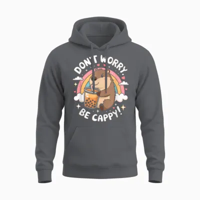 Don't Worry Be Cappy Happy Ocean Stimmungsdesign Unisex Hoodie - Charcoal
