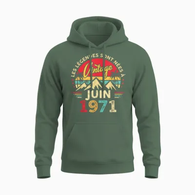 1971 Déco Drôle Cadeau Unisex Hoodie - Military Green