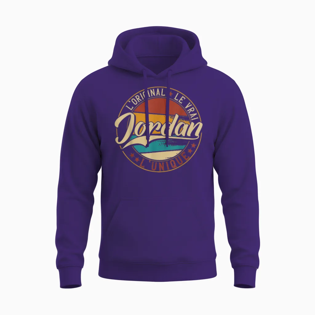 Jordan the Original the True the Unique Mens & Boys T-Shirt, Black, S Unisex Hoodie in Purple