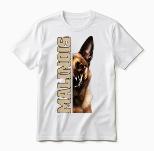 Malinois Dog Owner Love Belgian Malinois T-Shirt, Black, S Unisex T-Shirt - White