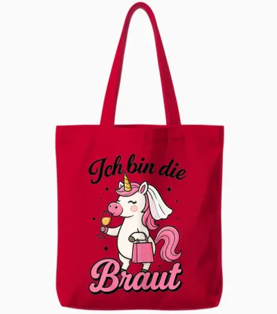 Ich Bin Die Braut Einhorn Junggesellenabschied Frauen Jga Tote Bags - Red