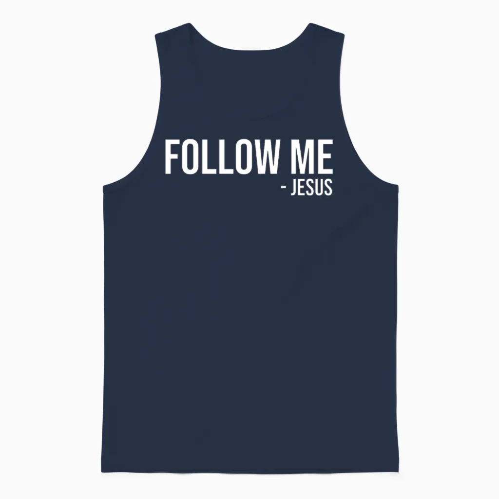 Follow Jesus - Christian & Faith Unisex Tank Top in Navy