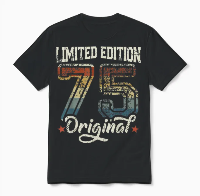 51. Geburtstag Mann Frau 51 Jahre Deko 1975 Geschenk Lustig Unisex T-Shirt in Black
