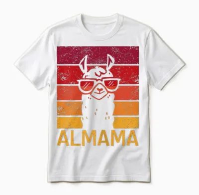 Retro Almama Muttertag Beste Mama Alpaka Unisex T-Shirt - White