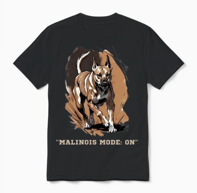 Belgian Malinois No off Switch Athletic Dog Unisex T-Shirt in Black