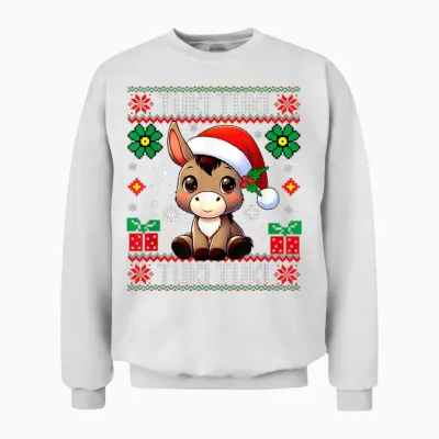 Mi Burrito Sabanero Mexican, Donkey Latino Ugly Christmas Unisex Sweatshirt - White