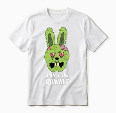 Funny Zombie Bunny Unisex T-Shirt - White