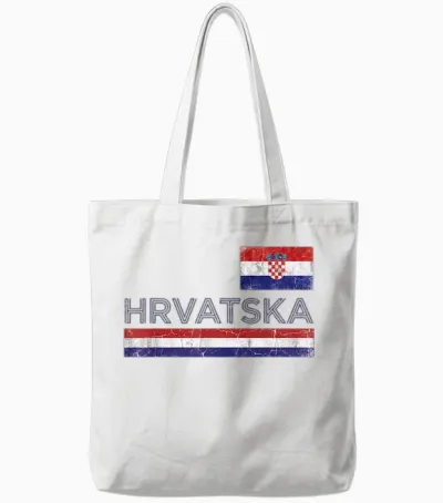 Croatie Tshirt Balkans Hommes Croate Zagreb Hrvatska Tote Bags - White