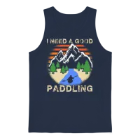 Kayaking Kayak Funny Unisex Tank Top - Navy – 1